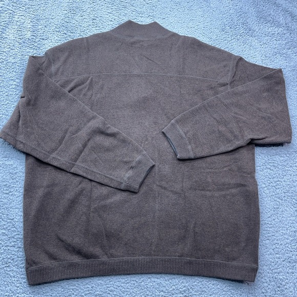 Tommy Bahama 1/4 Zip Sweater Mens 2XL Brown Mock Neck Heavy Pullover Long Sleeve - Picture 2 of 7